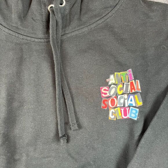 Anti Social Social Club Torn Pages Of Story Hoodie Sweatshirt Men's S Black NWT - Picture 3 of 12